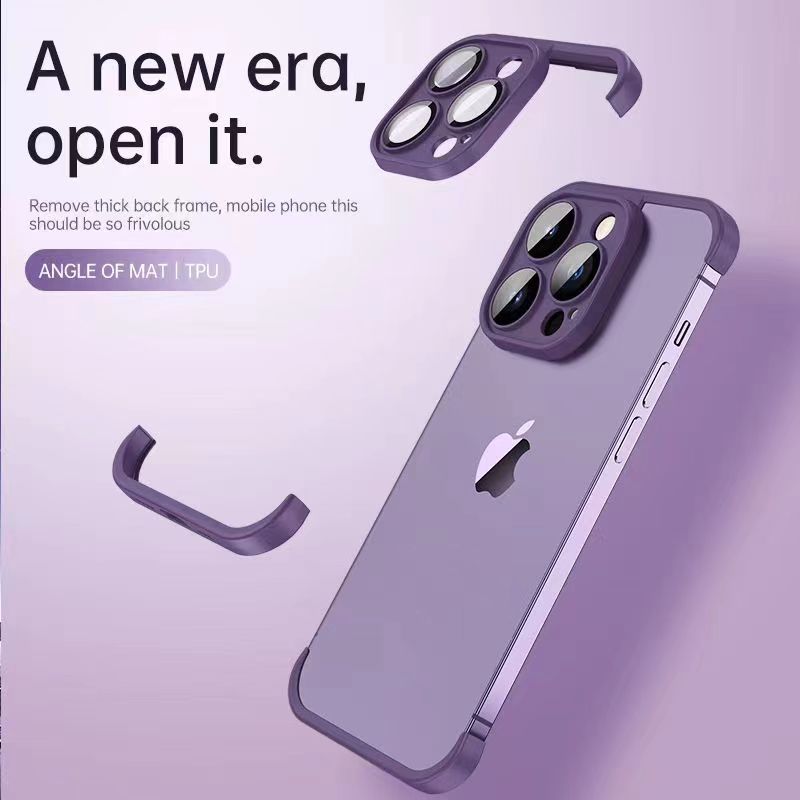 Luxury Shockproof Corner Frame With Lens Protector For iPhone 14 Series