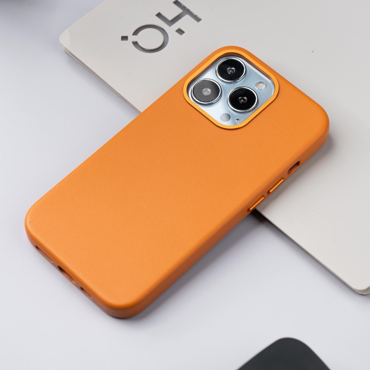 iPhone 13 ProMax Back Cover / Premium Magsafe Leather Case