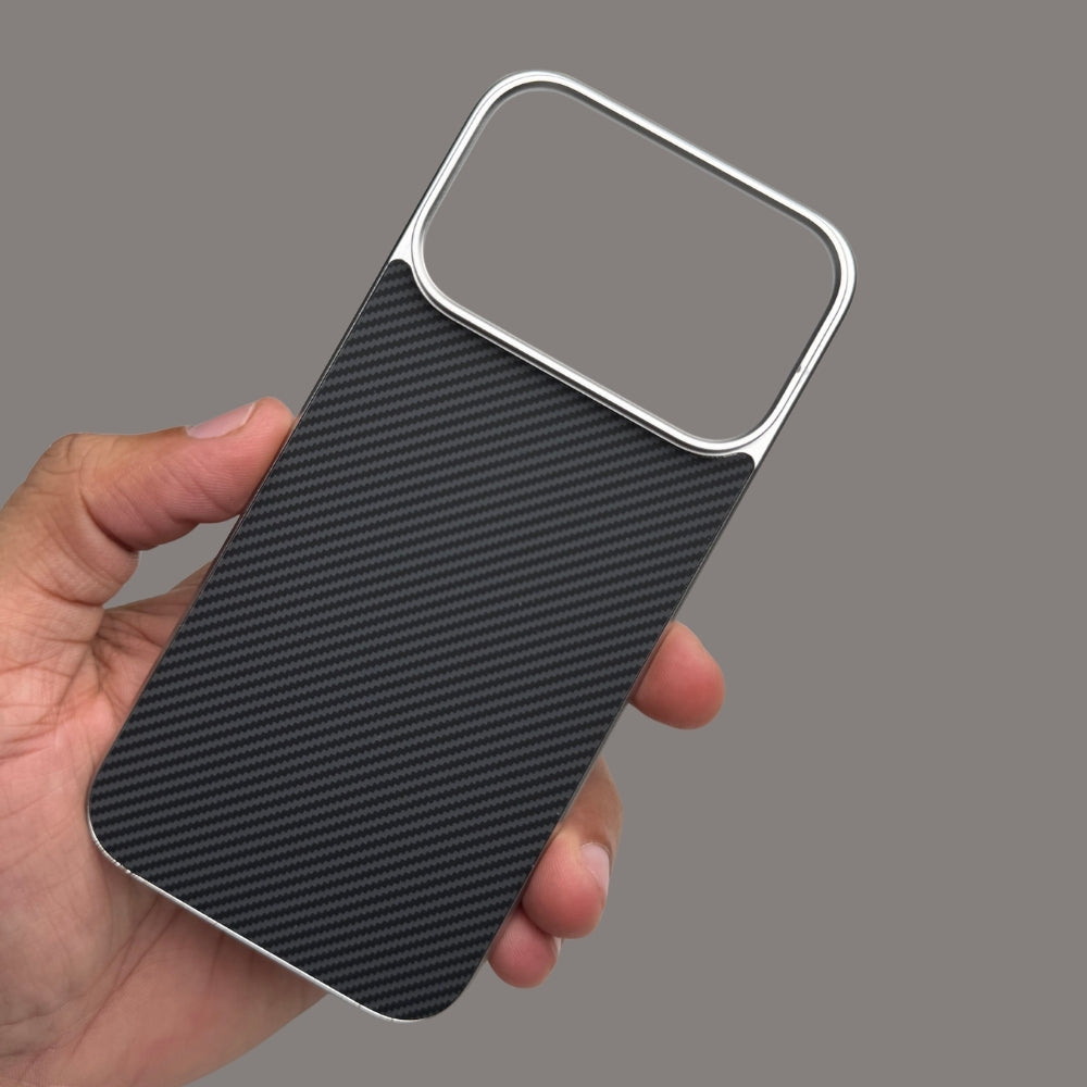 Carbon Fiber MagSafe Back Panel with Metal Frame For iPhone 17 Pro/ 17Promax
