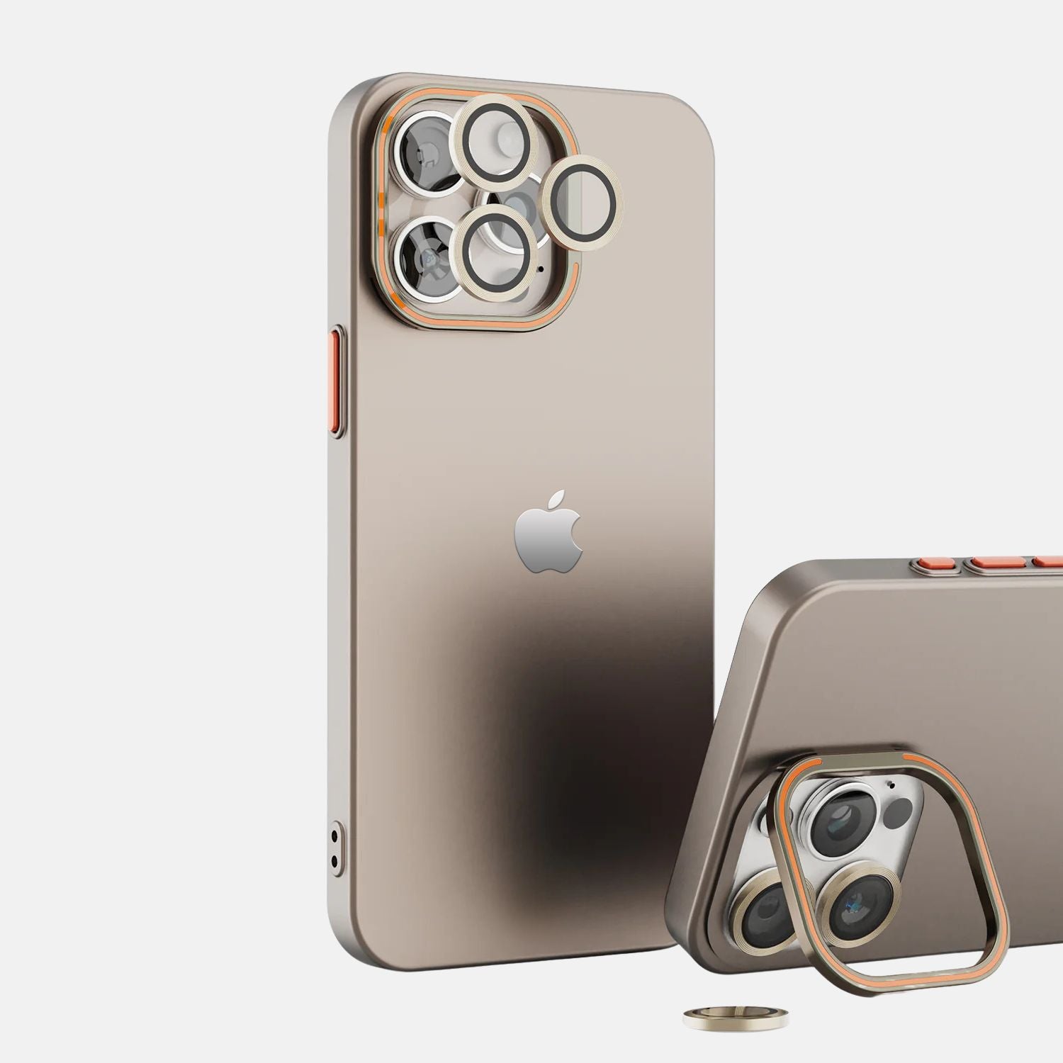 iPhone 15 ProMax Back Cover / Luxury Frosted Matte Case With Camera Rings