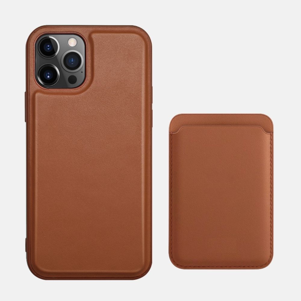 Leather Case With Magnetic Card Holder For iPhone 12 Series